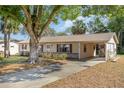 Well-maintained single-story home showcasing a large yard, a cozy carport, and a long driveway at 59 Aberdeen Cir, Leesburg, FL 34788