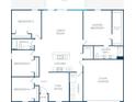 Detailed floor plan showcasing the layout of the home with multiple bedrooms and spacious living areas at 313 Marquee Dr, Kissimmee, FL 34758