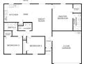 Layout of the home with its open-concept kitchen, dining, great room, and Primary bedroom at 137 Maple W Dr, Kissimmee, FL 34759