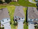 Aerial view of the property showcasing the home's placement between neighboring houses and large backyard at 3401 Lilac Way, Davenport, FL 33897