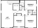 Upstairs floor plan featuring bedrooms and loft at 9280 Sea Pine Ave, Orlando, FL 32832