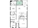 Detailed floor plan showcasing layout of the home, including bedrooms, kitchen, and living areas at 6598 Lullaby Way, Mascotte, FL 34753