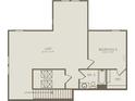 Upstairs floorplan featuring a loft, a bedroom and bathroom, plus HVAC unit and stairs at 16041 Winding Bluff Dr, Montverde, FL 34756