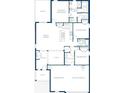 Floor plan features a great room, patio, kitchen, three bedrooms, two baths, two-car garage and workshop at 6634 Lullaby Way, Mascotte, FL 34753