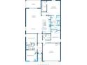 Detailed floor plan showing the layout of a house with bedrooms, bathrooms, kitchen, and living areas at 6634 Rhythm Dr, Mascotte, FL 34753