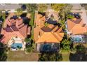 Aerial view of the home with a private screened in pool and mature landscaping at 2313 Roat Dr, Orlando, FL 32835