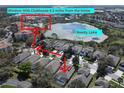 Aerial view of the property showing proximity to the Windsor Hills Clubhouse and Reedy Lake at 7709 Comrow St, Kissimmee, FL 34747