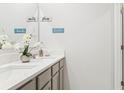 Bathroom featuring double sink vanity with modern decor at 4589 Boxwood Way, Mount Dora, FL 32757
