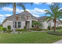 Inviting single-story home with well-maintained landscaping, featuring palm trees and manicured bushes at 31746 Red Tail Blvd, Sorrento, FL 32776