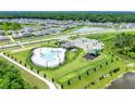 Aerial view of the community pool, playground, dog park and other community amenities at 5663 Keaton Springs Dr, Lakeland, FL 33811