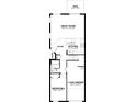 Detailed floor plan of first floor with open concept kitchen, great room, bath, and garage at 14906 Harvest St, Orlando, FL 32824