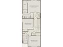 Detailed second floor floorplan featuring three bedrooms, a laundry area and two bathrooms at 3199 Emerald Acres Ln, Sanford, FL 32771