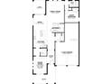 First floor plan showing kitchen, dining room, nook, Gathering room, guest bedroom, bath and three car garage at 16765 Muskgrass Dr, Winter Garden, FL 34787