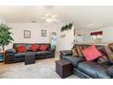 Cozy living room features comfortable seating and decor to relax with Gathering and friends at 760 Mentmore Cir, Deltona, FL 32738