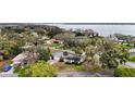 Scenic aerial view of a home nestled amongst trees near a beautiful lake at 803 N Shore Dr, Leesburg, FL 34748