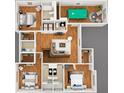 Upstairs floor plan featuring bedrooms, bathrooms, and recreation room with pool table at 2502 Bethaway Ave, Orlando, FL 32806