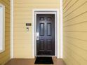 A dark front door with a black welcome mat, apartment number, and doorbell at 3050 Pirates Retreat Ct # 207, Kissimmee, FL 34747