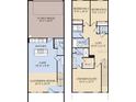 Detailed floor plan showcasing layout of kitchen, gathering room, bedrooms, and two-car garage at 6394 Tabebuia Pkwy, Winter Garden, FL 34787