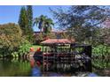 Waterfront property featuring a private covered dock with boat and jet ski lifts on a serene lake at 9212 Island Lake Ct, Orlando, FL 32836