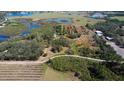 Beautiful aerial view of a sprawling landscape featuring wetlands, farm land and lush greenery at 8122 Pine Island Rd, Clermont, FL 34711