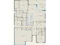 Detailed floor plan showcasing the layout of the home with multiple bedrooms and a three car garage at 1593 Evening Summit Cir, Minneola, FL 34715