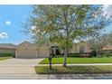 Inviting single-story home with manicured lawn, mature trees, and a welcoming entrance at 1657 Cherry Ridge Dr, Lake Mary, FL 32746