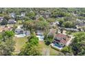 Expansive aerial view showcasing the properties, mature trees, and inviting pools in a lush residential neighborhood at 321 E Copeland Dr, Orlando, FL 32806