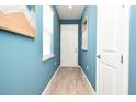 Bright entryway with stylish wood-look flooring and soothing blue walls, creating a welcoming ambiance at 17667 Saw Palmetto, Clermont, FL 34714