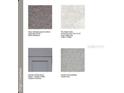 Selection of interior finish samples with carpet, tile, cabinets, and granite countertops at 7367 Capstone Dr, Groveland, FL 34736