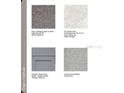 Selection of interior materials featuring carpet, tile, shaker cabinets, and granite countertops at 7392 Capstone Dr, Groveland, FL 34736