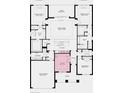Floor plan featuring two car garage, study, kitchen, great room, lanai, primary suite and two additional bedrooms at 5647 Nevis Ter, Kissimmee, FL 34758