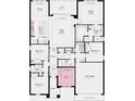 Detailed floorplan showcasing the layout of the home, including bedrooms, bathrooms, kitchen, living spaces and a 2-car garage at 5640 Nevis Ter, Kissimmee, FL 34758