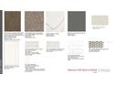 Selection of interior design samples, including flooring, countertops, backsplash, and paint color for a cohesive look at 5640 Nevis Ter, Kissimmee, FL 34758