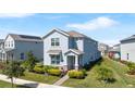 Beautiful two-story home featuring a well-maintained lawn and lovely landscaping at 9747 Petition Way, Orlando, FL 32832
