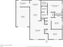 Floorplan of the home with measurements including living room, kitchen, dining room, bedrooms, bathrooms, and garage at 6222 Fox Hunt Trl, Orlando, FL 32808