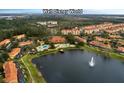 Stunning aerial view of the community with a serene lake and lush landscaping at 3018 Red Ginger Rd, Kissimmee, FL 34747