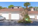 View of the townhouse garages showing the doors and surrounding landscape on a bright day at 2166 Woodbridge Rd, Longwood, FL 32779