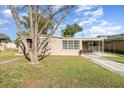 Single-story home featuring a covered carport, well-maintained lawn, and mature tree at 3905 Cherry Way, Lakeland, FL 33805