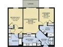 Floor plan of a 2-bedroom unit with a lanai, living/dining room, and owner's suite at 4814 Cayview Ave # 407, Orlando, FL 32819