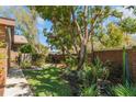 Private backyard with lush landscaping and brick wall at 3901 Villas Green Cir # 1, Longwood, FL 32779