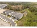 Desirable neighborhood aerial view, showcasing new construction homes with beautiful green spaces and landscaping at 1242 Butterfly Orchid Rd, Davenport, FL 33837