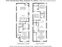 Detailed floor plan showing ground and second floors with dimensions and room layouts at 9787 Introduction Way, Orlando, FL 32832