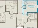 Upstairs floorplan featuring 1 bedroom with a walk-in closet, and a bathroom at 1887 Groveline Rd, St Cloud, FL 34771