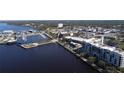 An aerial view of the waterway and downtown near the beautiful condominiums at 225 W Seminole Blvd # 213, Sanford, FL 32771