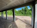 Covered patio showing view of expansive backyard and border of trees at 2430 Francisco Art Ct, Oviedo, FL 32765