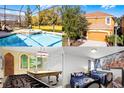 Beautiful screened-in pool with spa and comfortable lounge chairs at 5260 Oakbourne Ave, Davenport, FL 33837