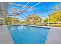 Relaxing screened-in pool area with lush landscaping, and an inviting space for outdoor enjoyment at 141 Greenfield Rd, Winter Haven, FL 33884