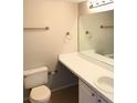 A simple bathroom with a toilet, sink and a large mirror at 120 Blue Point Way # 360, Altamonte Springs, FL 32701