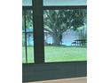 Screened patio with picturesque lake views and a mature tree, creating a peaceful outdoor space at 1484 Patricia St, Kissimmee, FL 34744