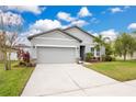 Charming single-Gathering home featuring a manicured lawn, two-car garage, and lovely landscaping at 3807 Night Heron Dr, Sanford, FL 32773